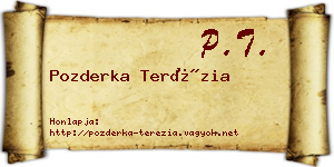 Pozderka Terézia névjegykártya